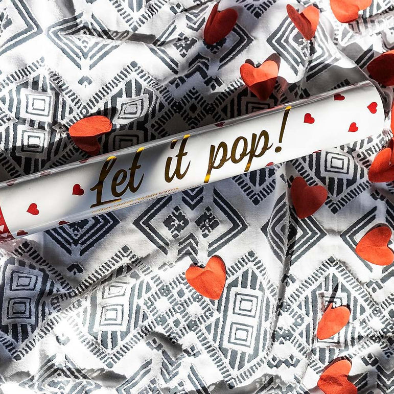 Heart Confetti Cannon Round Paper 40cm