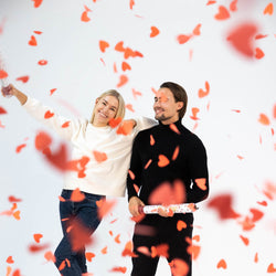Heart Confetti Cannon Round Paper 40cm