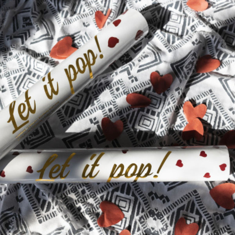 Confetti Cannon Rose Petals Red Round Paper 40cm