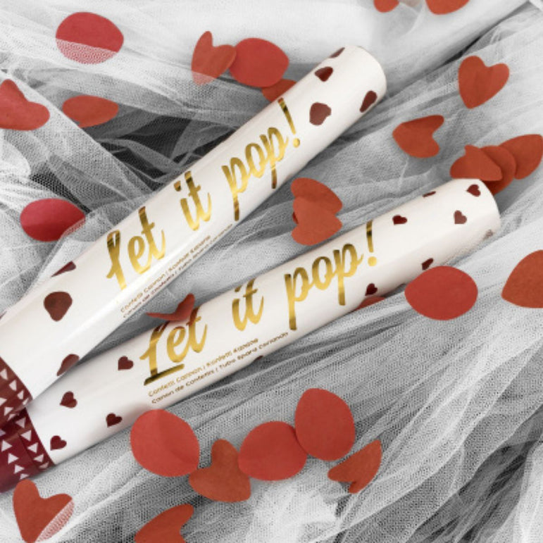 Confetti Cannon Rose Petals Red Round Paper 40cm