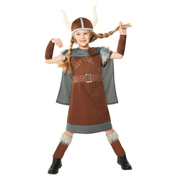 Child Viking Warrior Queen Dress-Up Costume