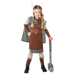 Child Viking Warrior Queen Dress-Up Costume