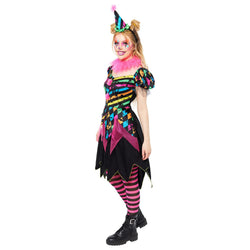 Adult Funhouse Neon Clown Lady Costume