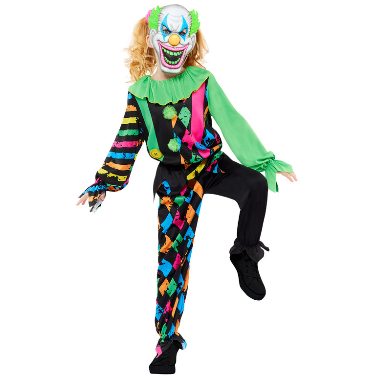 Child Funhouse Horror Clown Glow in the Dark Costume