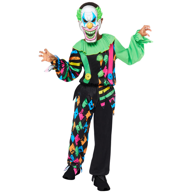 Child Funhouse Horror Clown Glow in the Dark Costume