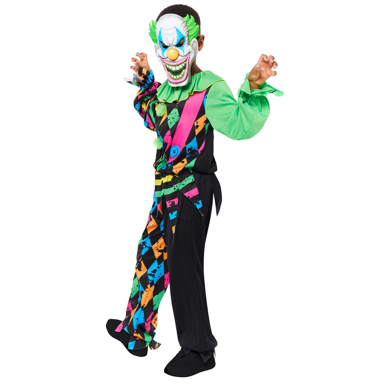 Child Funhouse Horror Clown Glow in the Dark Costume