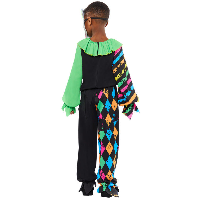 Child Funhouse Horror Clown Glow in the Dark Costume