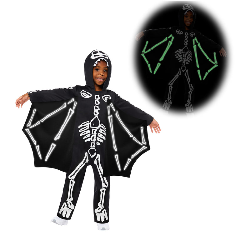 Child Skeleton Pterodactyl Glow-in-the-Dark Costume