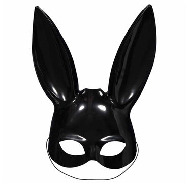 Adult Half Black Bunny Mask One Size