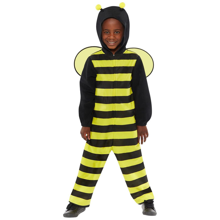 Child Unisex Bee Fleece Hooded Onesie