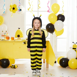 Child Unisex Bee Fleece Hooded Onesie