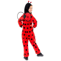 Child Ladybug Fleece Hooded Zip-up Onesie with Wings Costume