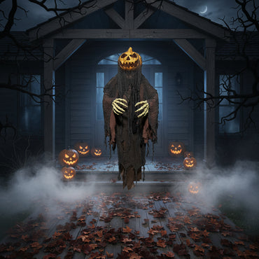 Halloween Animatronic Hanging Pumpkin Man Decoration
