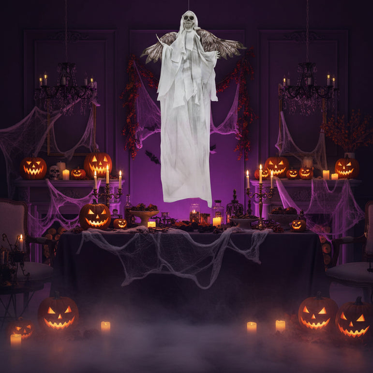Halloween Hanging Evil Angel Skeleton with Wings Decoration