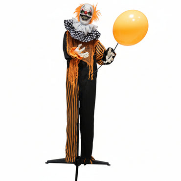 Halloween Animatronic Standing Clown with Balloon Decoration