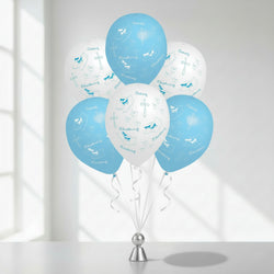 Christening Blue Latex Balloons 11in, 6pcs