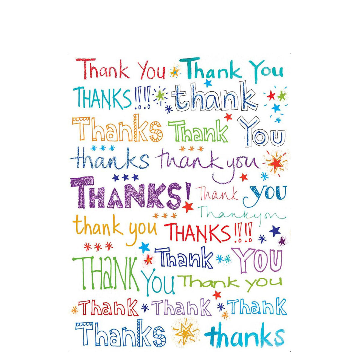 Thank You Text Greeting Card 12in X 9in
