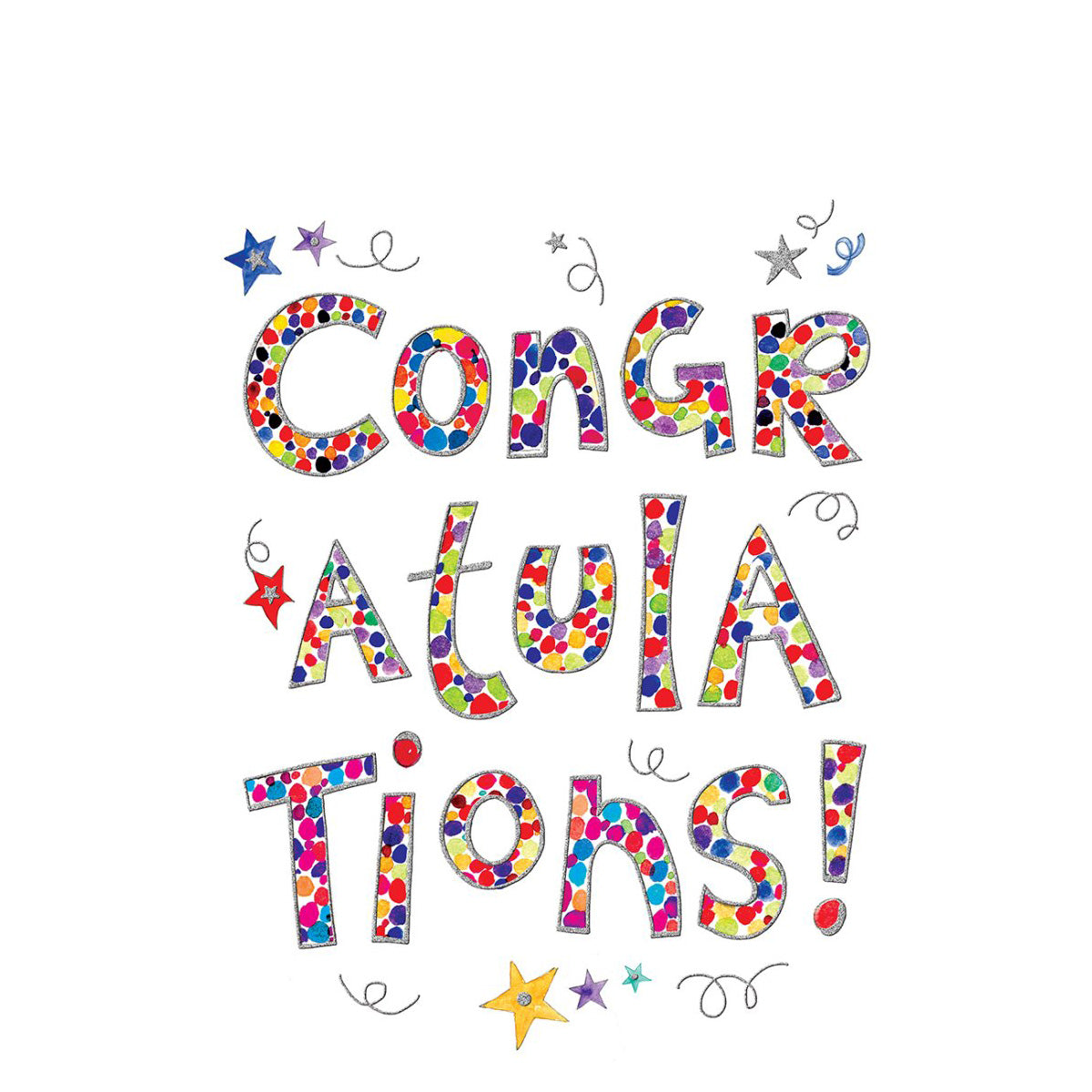 Congratulations Painted Text Greeting Card 12in X 9in