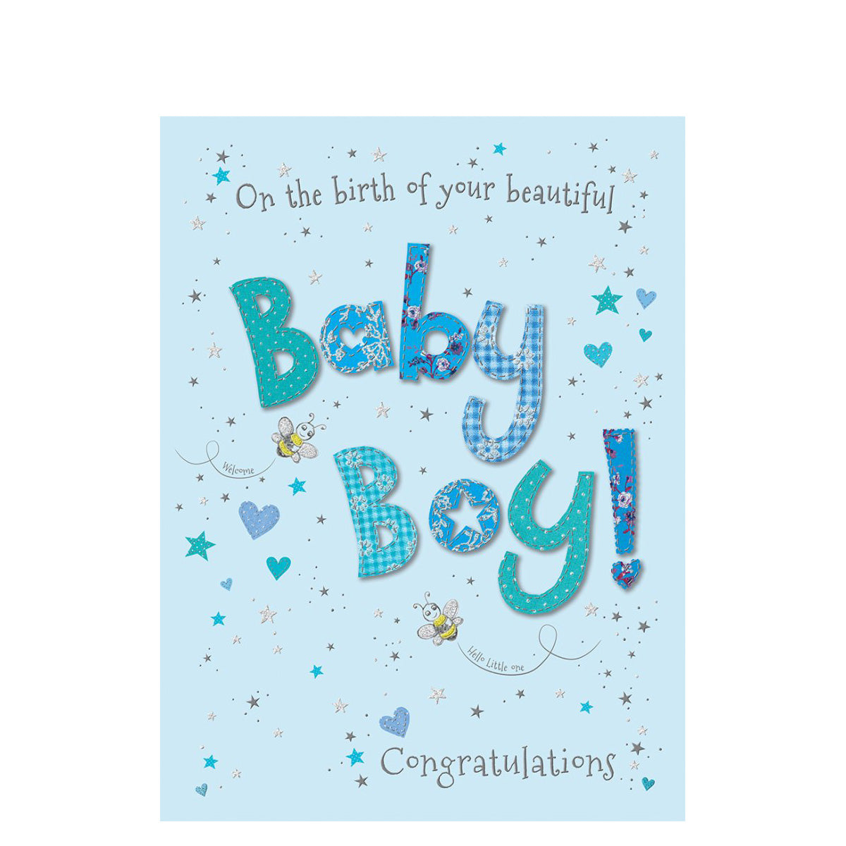 Birth Of Baby Boy Congratulations Greeting Card 12in X 9in