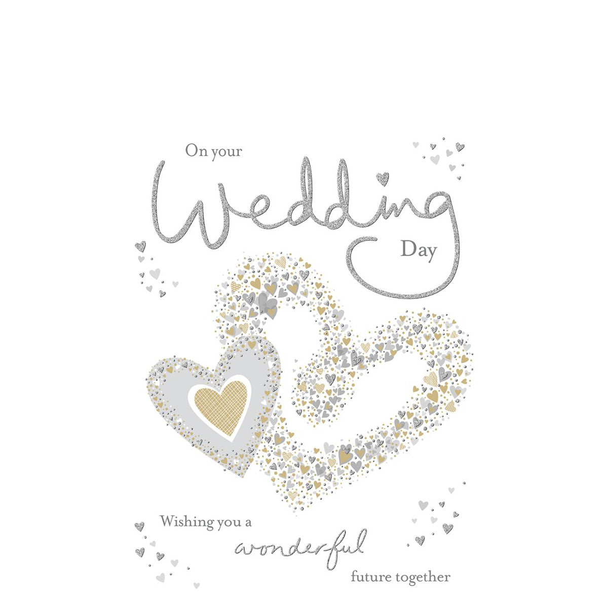 Wedding Hearts Wishes Greeting Card 12in X 9in