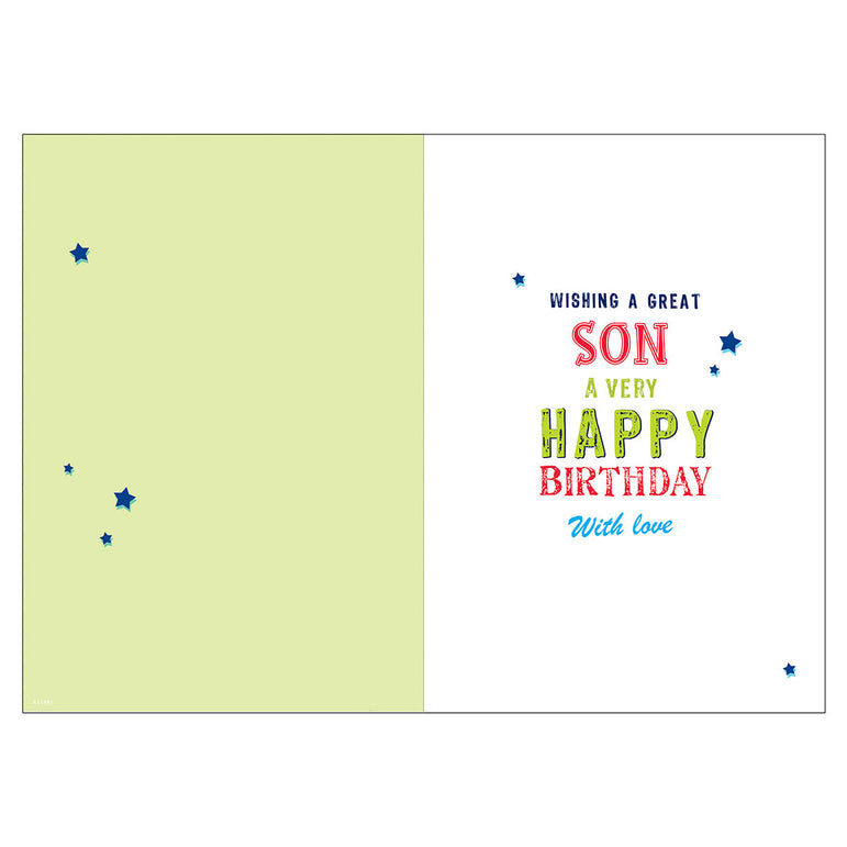 Happy Birthday Son with Love Greeting Card 9in X 6in