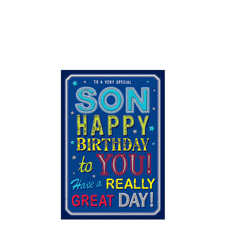 Happy Birthday Son with Love Greeting Card 9in X 6in