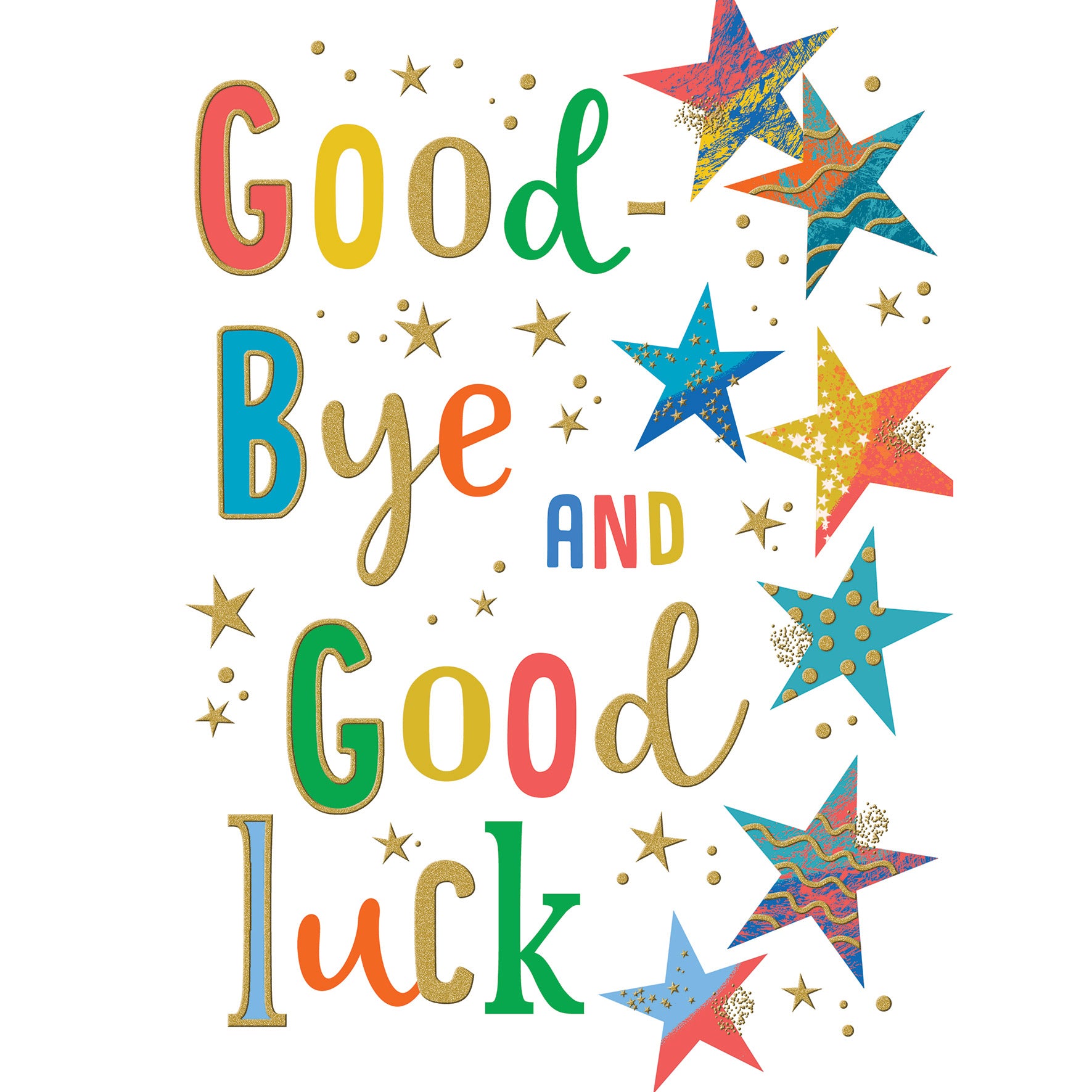 Good Bye and Good Luck Star Greeting Card