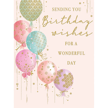 Happy Birthday Balloons Greeting Card