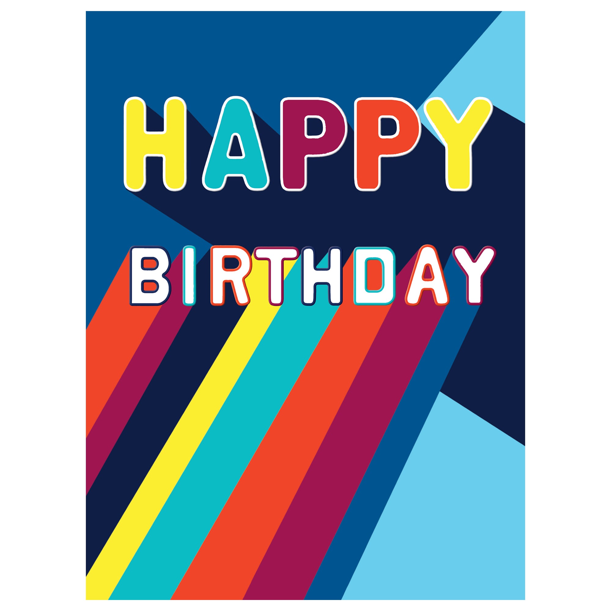 Birthday Colour Strips Male Greeting Card