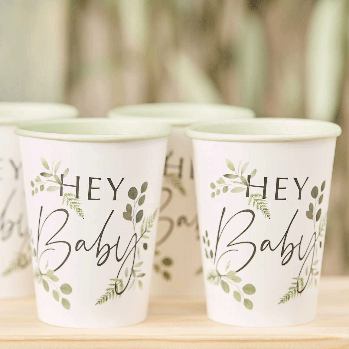Botanical Baby Hey Baby Paper Cups 8pcs