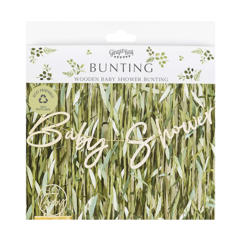 Botanical Baby Wooden Baby Shower Bunting Mdf Decorations