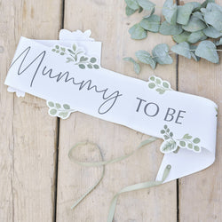 Botanical Mummy To Be Baby Shower Sash