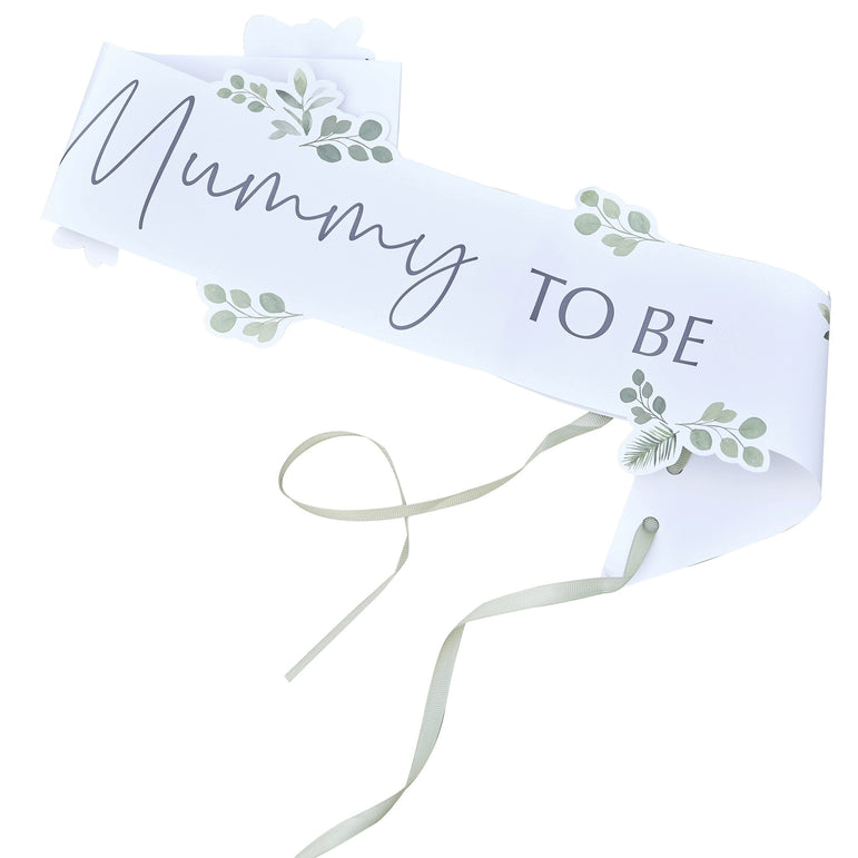 Botanical Mummy To Be Baby Shower Sash
