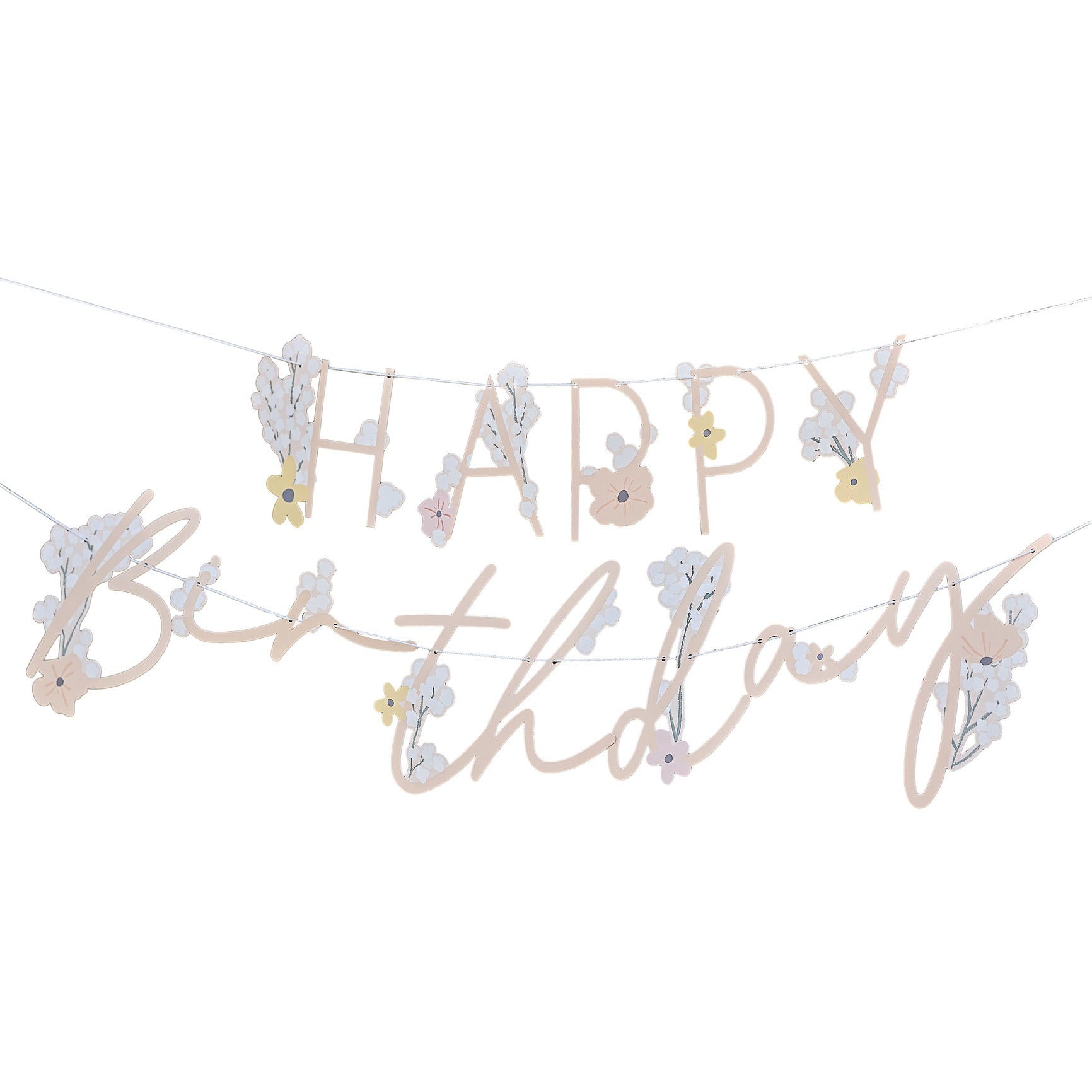 Floral Happy Birthday Bunting Decoration