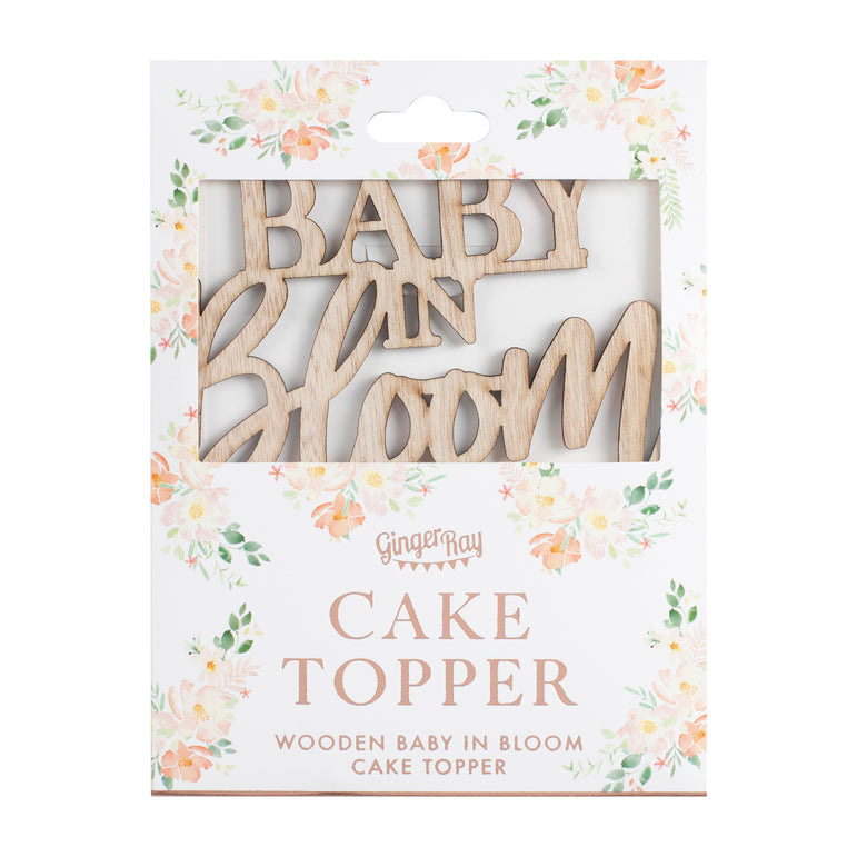 Baby in Bloom Wooden Cake Topper