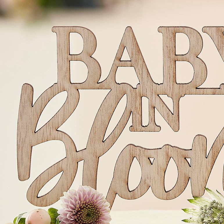 Baby in Bloom Wooden Cake Topper