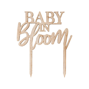 Baby in Bloom Wooden Cake Topper