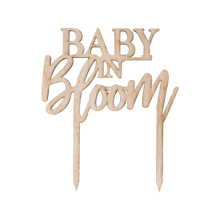 Baby in Bloom Wooden Cake Topper