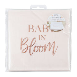 Baby in Bloom Rose Gold And Blush Baby Shower Lunch Napkins 16pcs