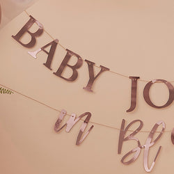 Baby in Bloom Rose Gold Customisable Baby Shower Bunting