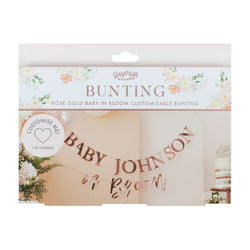 Baby in Bloom Rose Gold Customisable Baby Shower Bunting