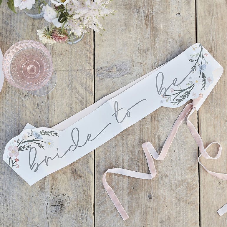 Boho Bride To Be Thin Sash