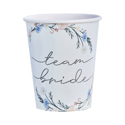 Boho Bride Paper Cups 9oz, 8pcs