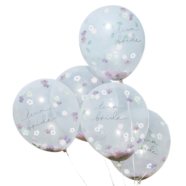 Boho Bride Latex Balloons Team Bride 12in, 5pcs