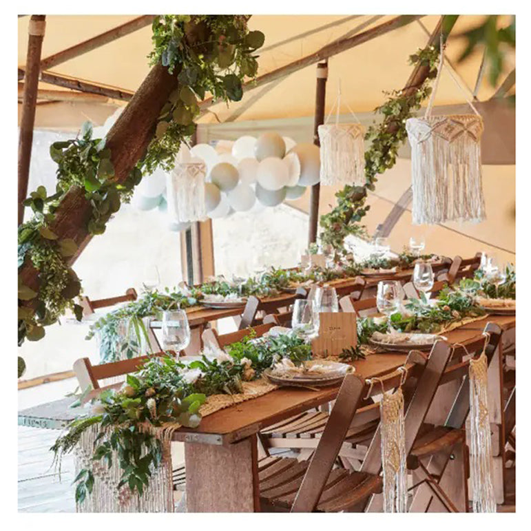 Botanical Wedding White Wooden Peg and String Book Frame with Letters Board