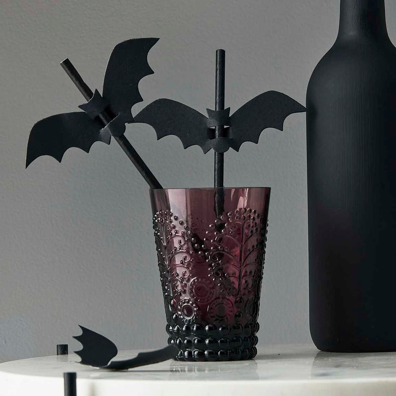 Halloween Bat Paper Straws 16pcs