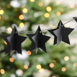 Black 3D Star Christmas Bunting