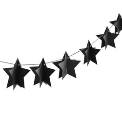 Black 3D Star Christmas Bunting