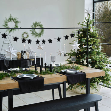 Black 3D Star Christmas Bunting