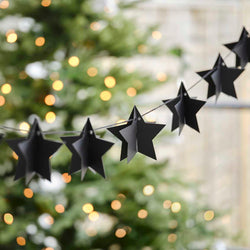 Black 3D Star Christmas Bunting
